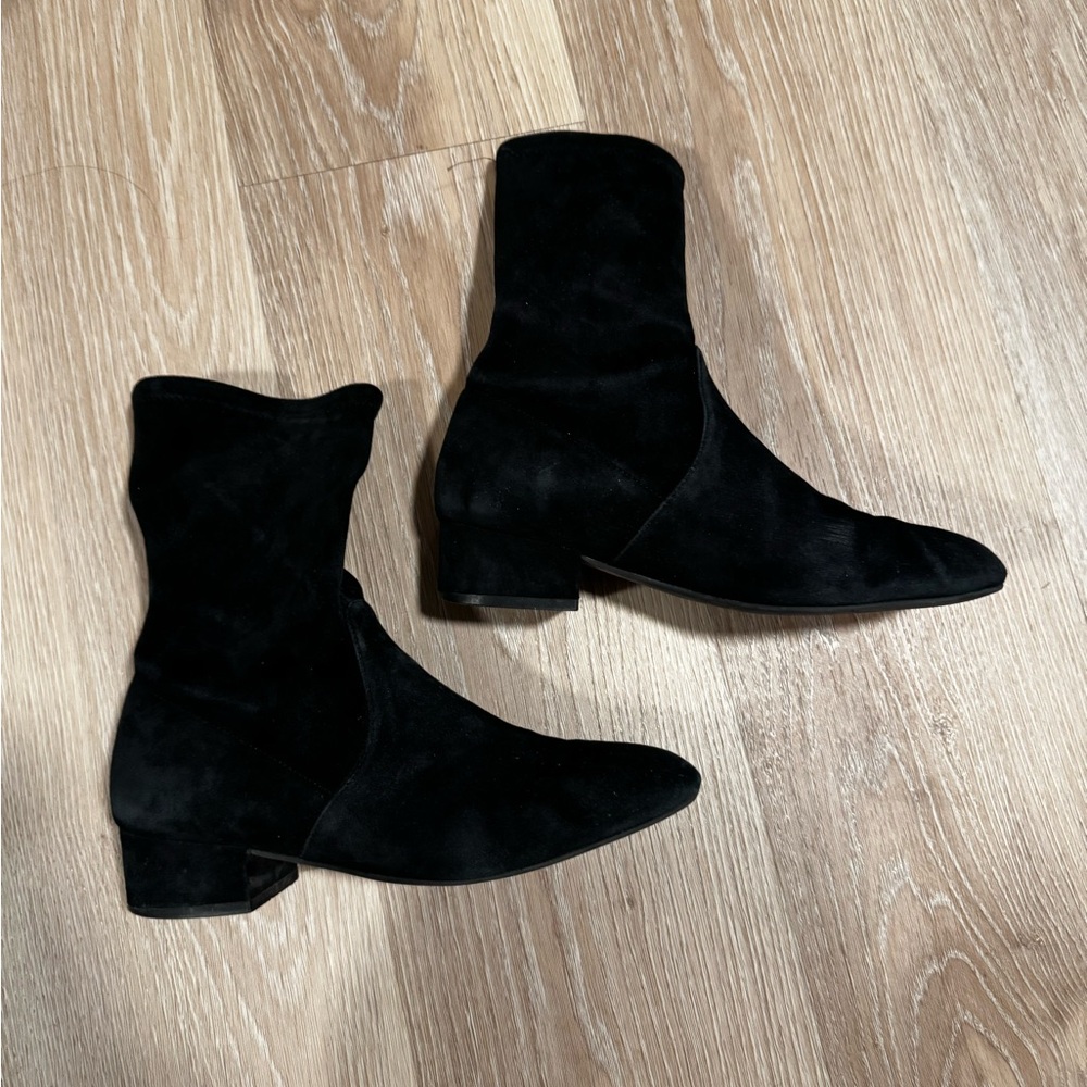 Stuart Weitzman black suede booties